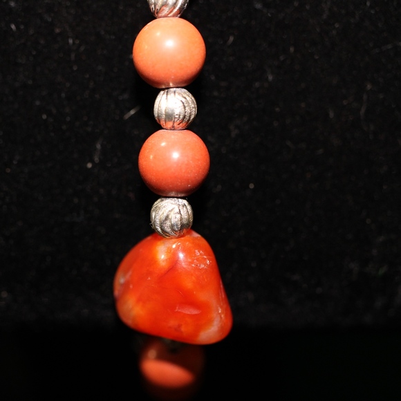 Sterling Silver 925 Beaded Stone Bracelet - Picture 1 of 7